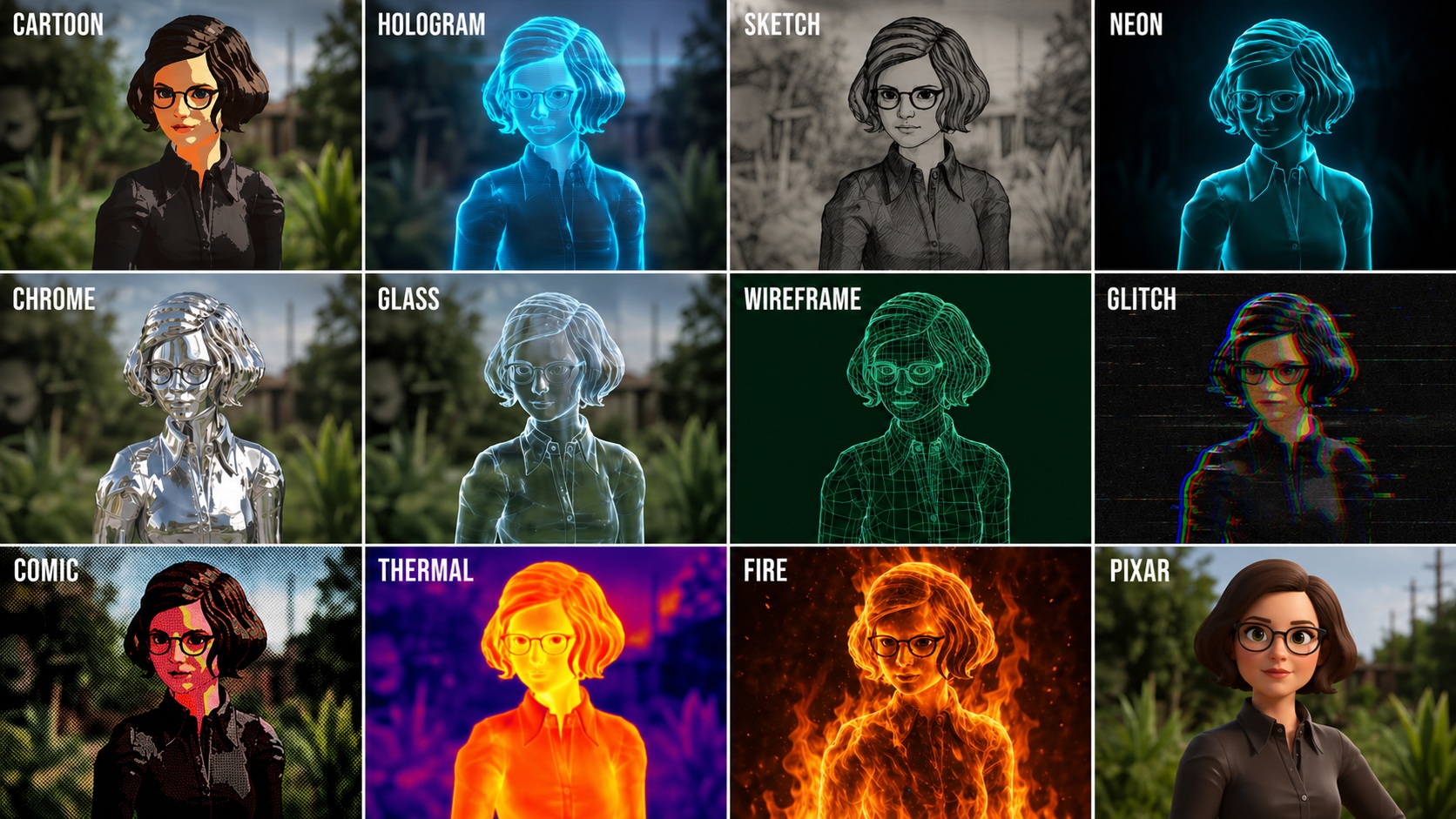 Preview grid of all 12 new avatar styles