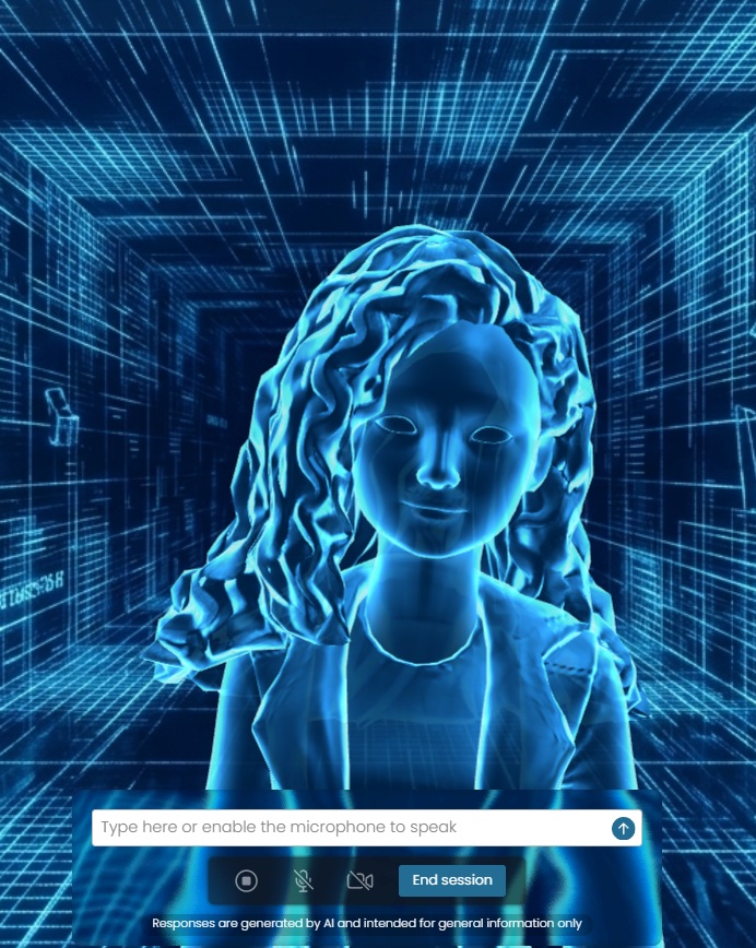 Hologram-style avatar preview