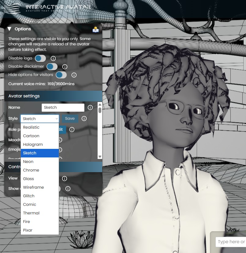 Avatar options showing new styles
