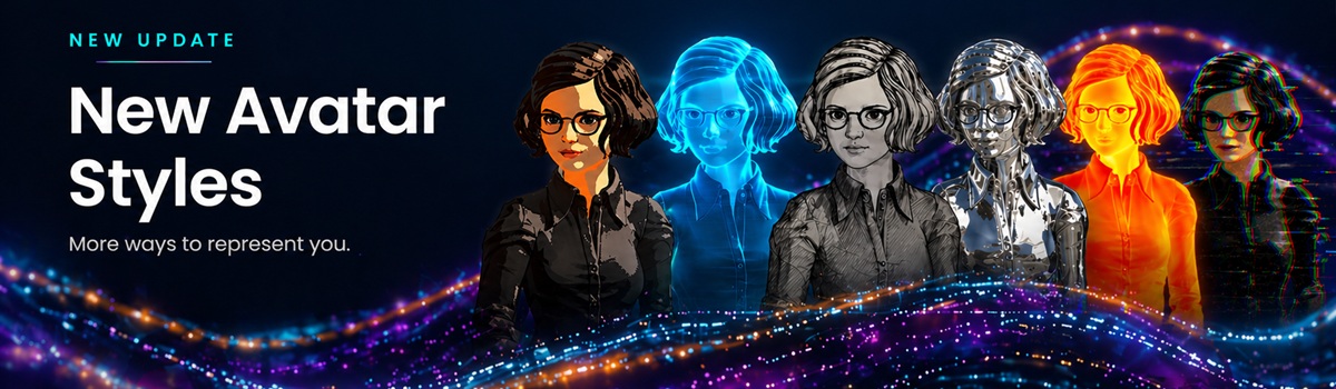 Preview grid of the twelve new Interactive Avatar styles